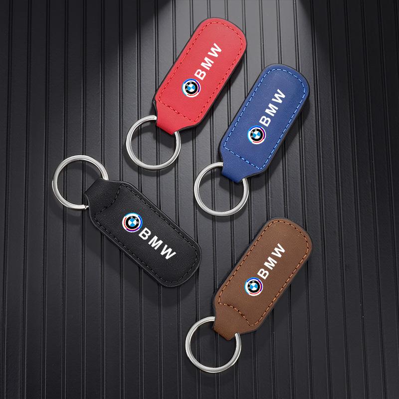 Luxury Leather Car Badge Keychain Keyring Metal Key Ring For BMW 50th Anniversary 1 3 5 7 Series G30 G20 E87 E92 E30 X1 X3 X5 X6 ulbn07