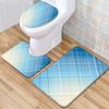 Colorful Gradual Change Toilet Floor Mat Three-Piece Bathroom 3-Piece Carpet Door Mat