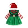 Citgeett Winter Christmas Toddler Girl Dress Long Sleeve Tulle Dress Costume Hat Fall Xmas Clothes