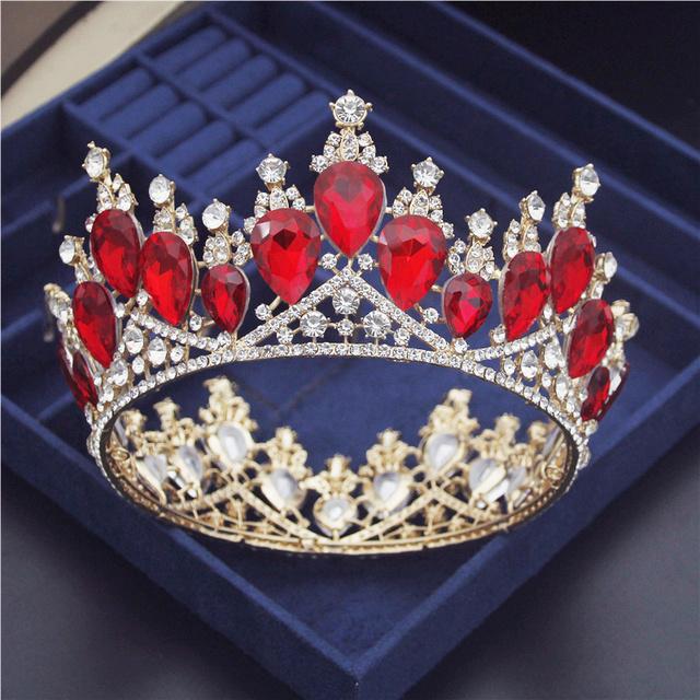 Purple Crystal Circle Bridal Diadem Royal Queen Round Tiaras Bride Head Ornaments Banquet Wedding Crown Hair Jewelry Ornament