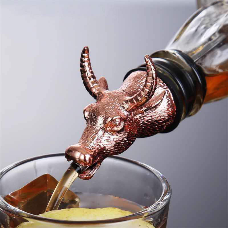 Wine Pourer Deer Elk Lion Wine Stopper Stainless Steel Bartender Tool Deer Head Wine Mouth Wedding Party Bottle Stoppers