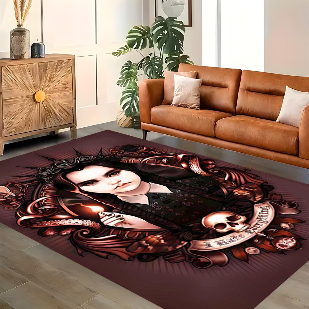 Dark Gothic Portrait rug for living rooms, bedrooms, home décor, and as gifts.