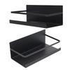 2Pcs Magnetic Spice Rack Space Saving Iron Fridge Shelf with 4 Removable Hooks for Spices Bottle
