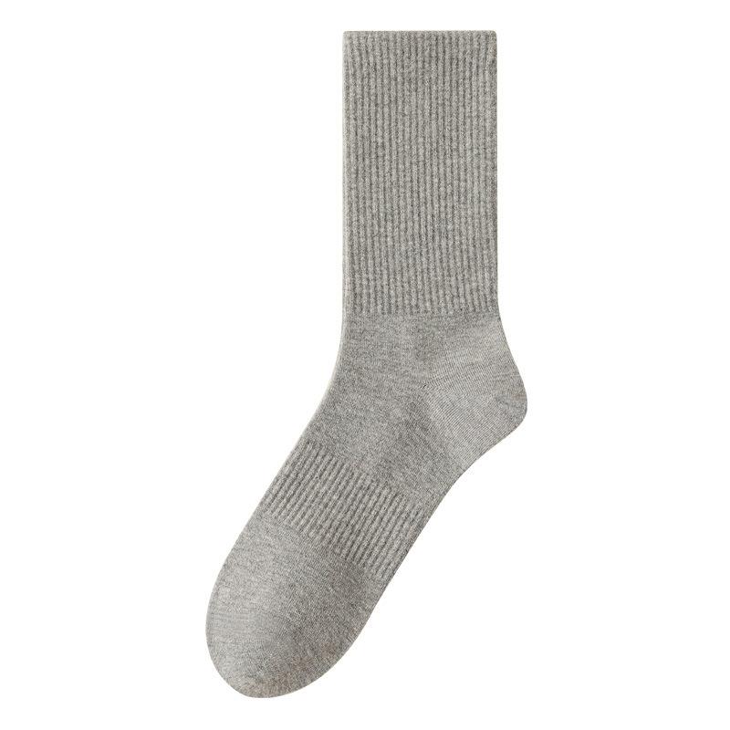 Men's Autumn Pure Color Warm, Deodorant and Cold Resistant Long Wool Socks