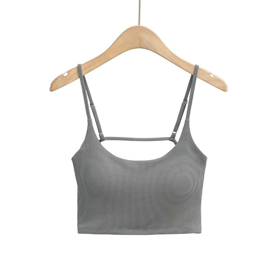 Dámská pevná polstrovaná tílka bez rukávů bez rukávů štíhlá vesta s krátkým popruhem sexy triko