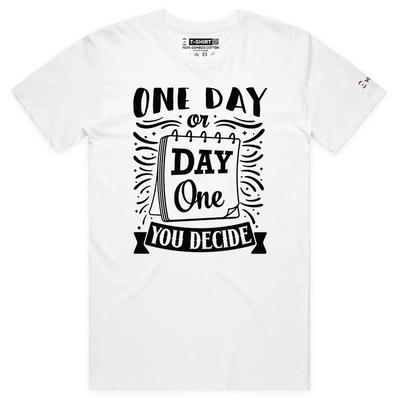 VOICEART One Day or Day One Lifestyle Motivational T-Shirt with Premium Graphic