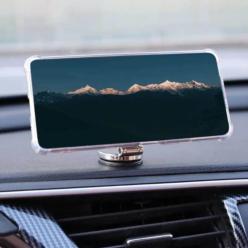360° Rotation Folding Car Magnetic Phone Holder Auto Dashboard GPS Navigation Support Bracket Car Alloy Phone Mount Stand