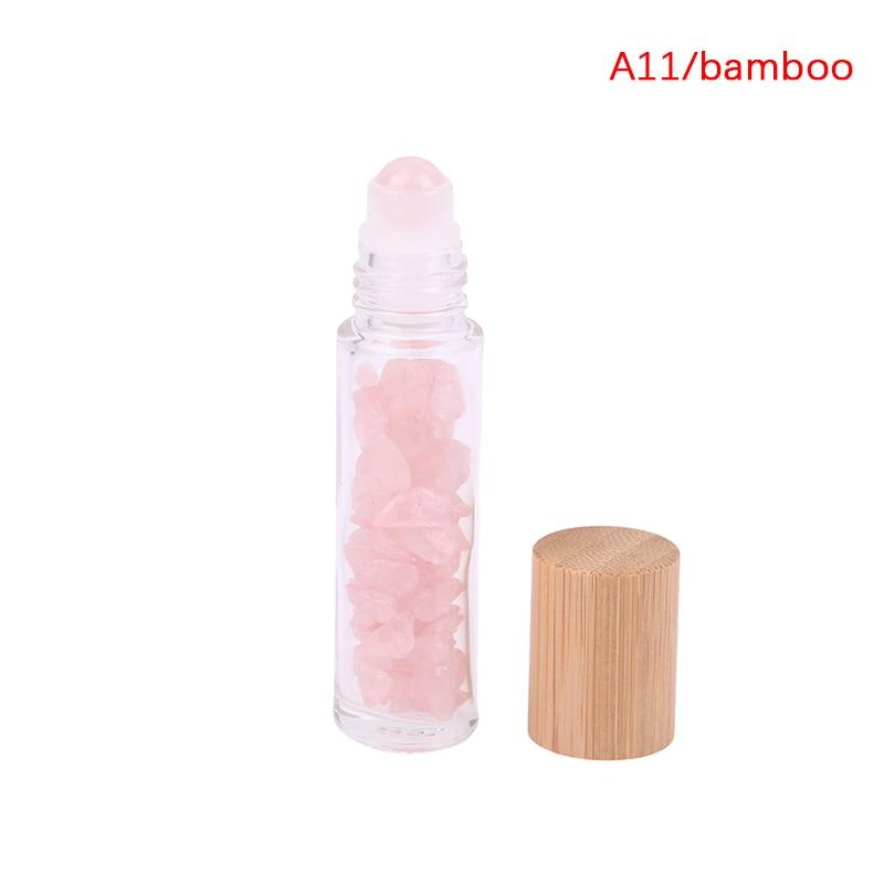 10ml Natürlicher Edelstein Roll-On Flasche Nachfüllbar Ätherisches Öl Körperparfüm Glas innen Heilkristall Schönheits-Chips 1 Stück