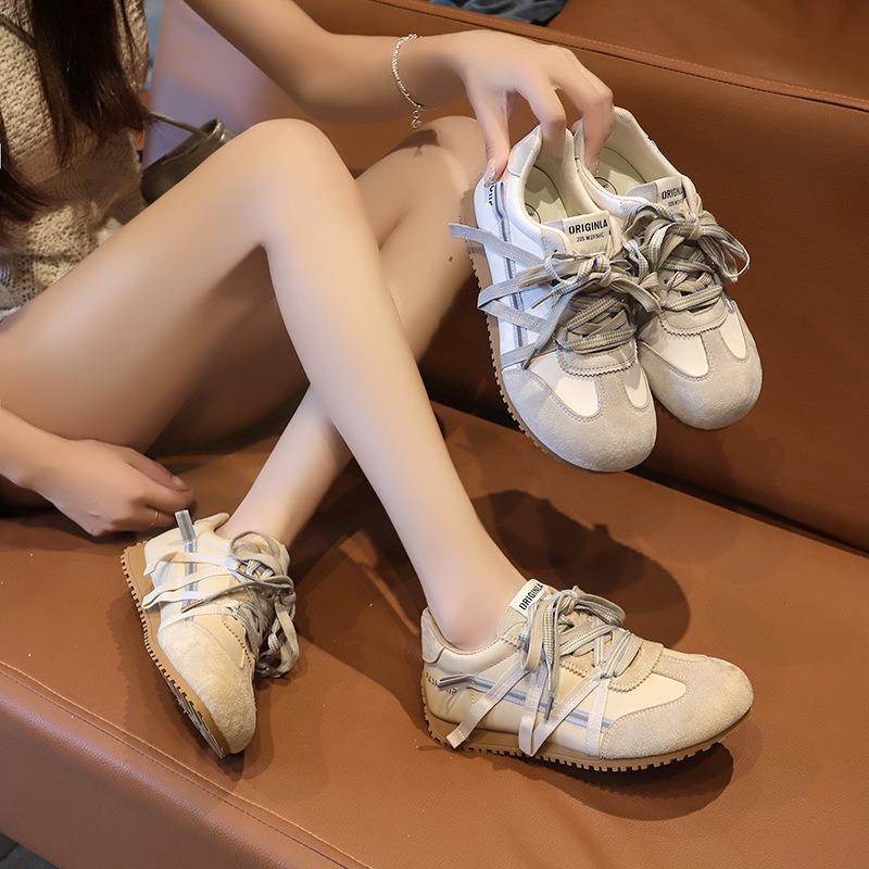 Soft leather mesh breathable women's summer new retro pink soft sole soft surface running net shoes