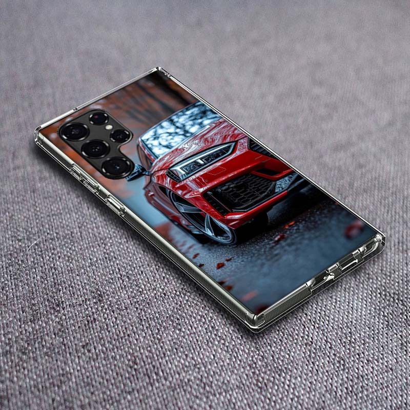 

Bagged Car Lovers-RS Phone Case For Samsung Galaxy S24 S23 S21 S20 FE S22 S26 Ultra S25 Edge S10 Plus Cover Clear TPU Capa Shell Samsung S22 Ultra