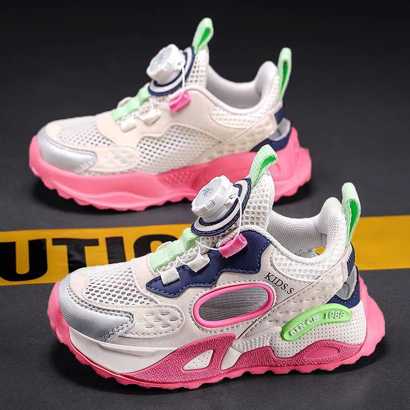 

Girls Sandals2026New Summer Children s Closed-Toe Sports Mesh Shoes for Older Kids, Non-Slip Mesh Shoes for Girls 26-31One Hand6Double розовый