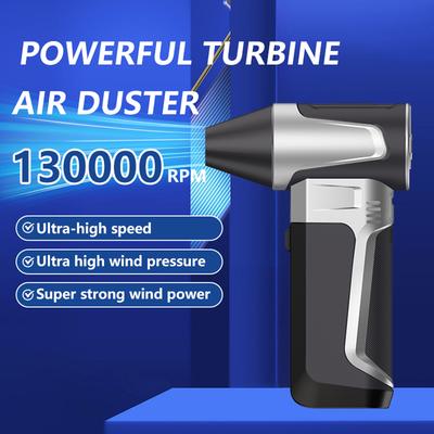 Portable Blowing Snow 130000RPM Electric Air Duster Turbo Jet Fan Type-C Charging Car Fan 3 Gear Adjustable Cleaning Blower Tool Car Accessories