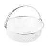 Food Preparation Oven Steamer Mesh Basket Accessory Silvery 304 Stainless Steel Comfortable Handle Dishwasher Safe Easy Cleaning
