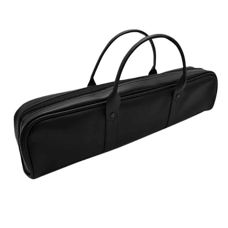 PU Leather Flute Storage Case Flute Box Flute Protective Handbag 16/17 Holes Flute Bag Dustproof Flute Carrying Case