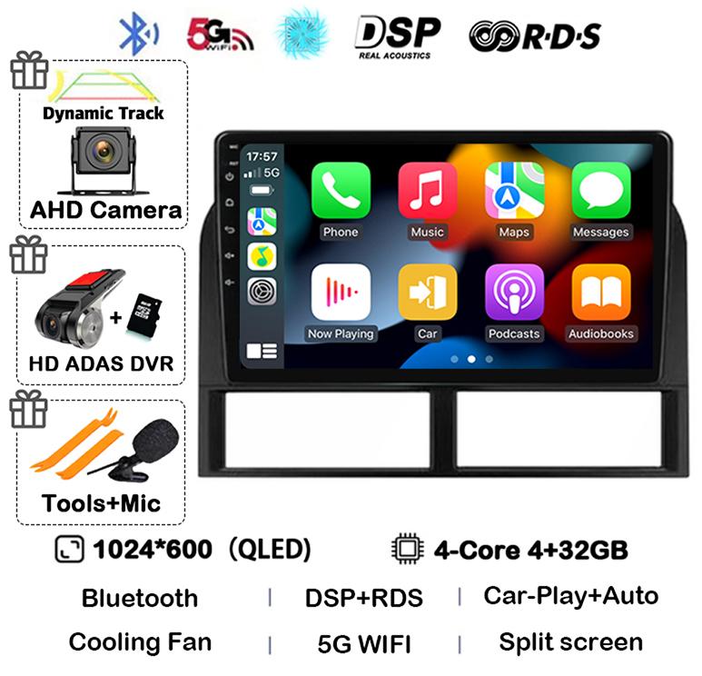Android 14 Carplay Wifi+4G Car Radio For Jeep Grand Cherokee II WJ 1998-2001 2002 2003 2004 Multimedia Video Player GPS Stereo