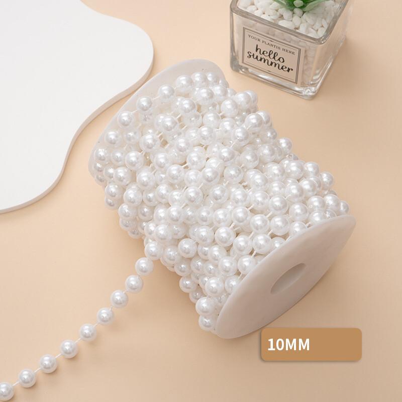 5M Artificial Imitation Pearl Round Beads Chain Wedding Flower Home Decoration DIY Wedding Bridal Bouquet Flower Decor