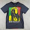 Taglia S Zion Rootswear T-shirt con Ritratto di Bob Marley Nera Vintage Stile Casual Moda Unisex Traspirante Versatile