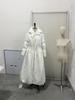 2025 Winter Hooded Waist-Cinching Long Cotton Coat for Women – Solid Color, Wide Hem, In Stock