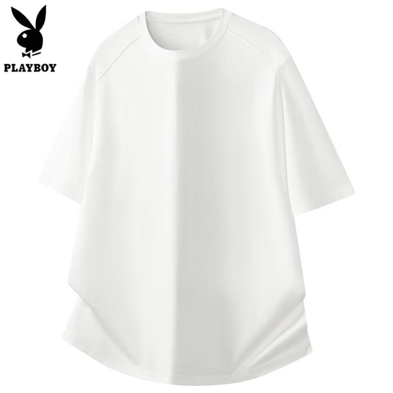 PLAYBOY Men s Summer Breathable Mulberry Silk Blend T-Shirt XL 175
