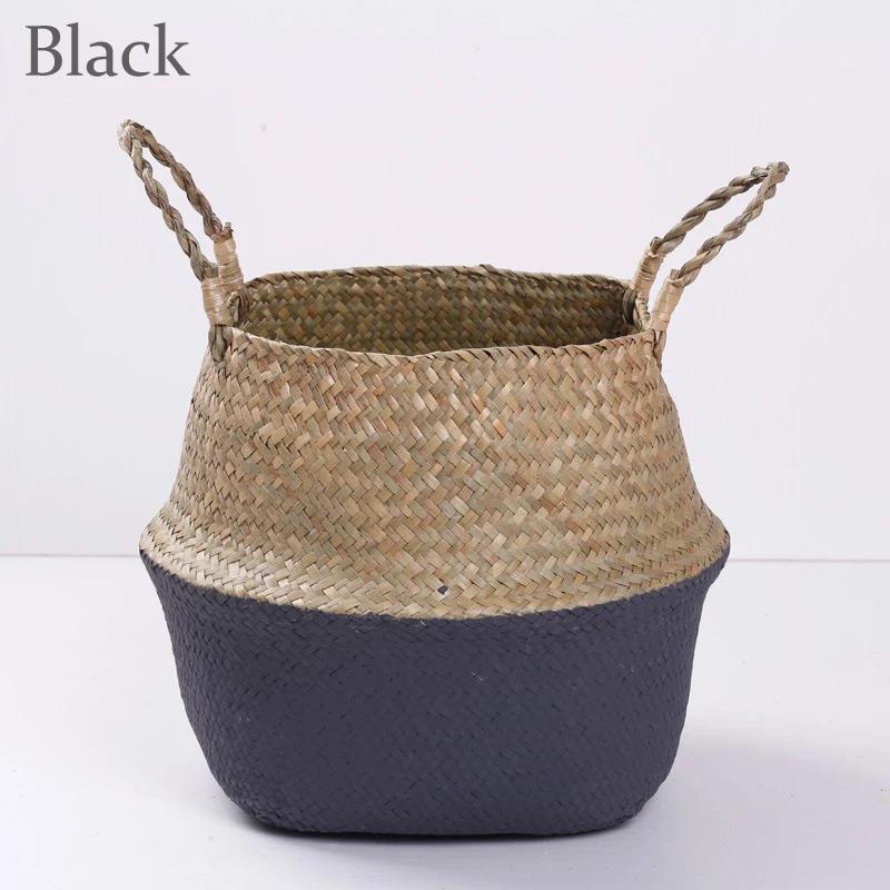Straw Woven Flower Pot Basket - New Grass Planter for Indoor Outdoor & Multi-Use Dirty Basket