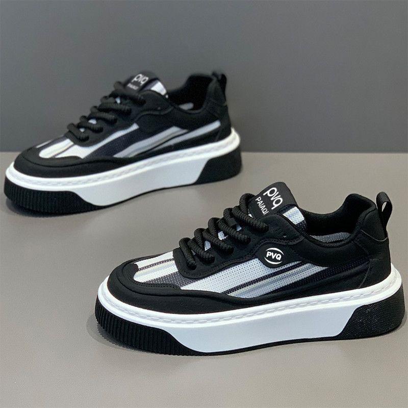 Women s Low Top Platform Sneakers Lace Up Mesh Breathable Casual Board Shoes 39