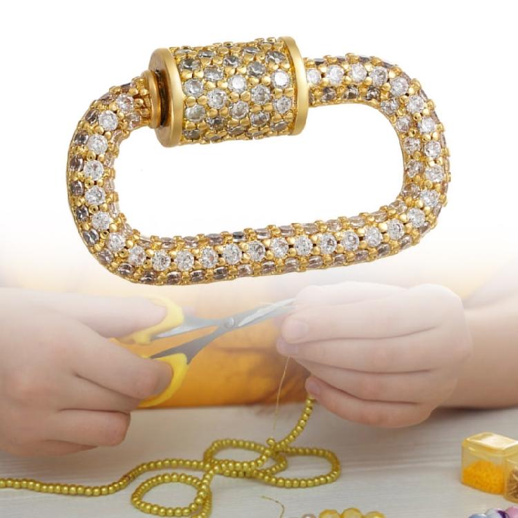 Glittering Zircon Carabiner Clasp Pendant Handmade Jewelry Accessories Brooch Fastener Necklace Bracelet Connector