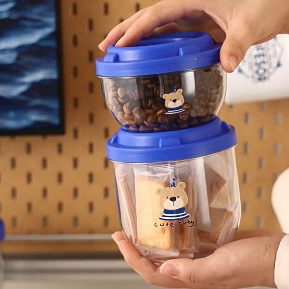 3Pcs/Set Bear Pattern Grain Storage Can Moisture-proof Food Storage Jar Kitchen Storage Jars  Candy