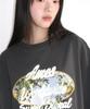 AMES-WORLDWIDE Palm Tree Oval Tee Charcoal