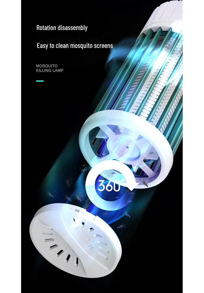 Akumulatorowa Elektryczna Lampa Zwalczająca Komary z Packą i Falami Świetlnymi Przyciąga Komary do Kontroli Owadów