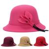 Women Hat Eye-catching British Style Faux Wool Vintage Felt Bowler Women Hat for Autumn