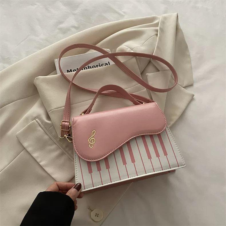 Contrast Piano Notes Crossbady Bag Small Square Bags for Woman Sweet Teenage Girls Bolsos mujer Personalized Sac Femme Bolsas