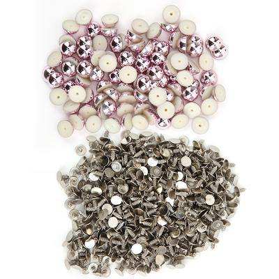 100 stuks Halfronde Parelklinknagels Kit voor Kleding Tassen DIY Decoratie Accessoires(Paars )