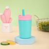 Mini Insulated Stainless Steel Tumbler With Straw - Pastel Color 350ml Vacuum Thermos Students On-the-Go Use