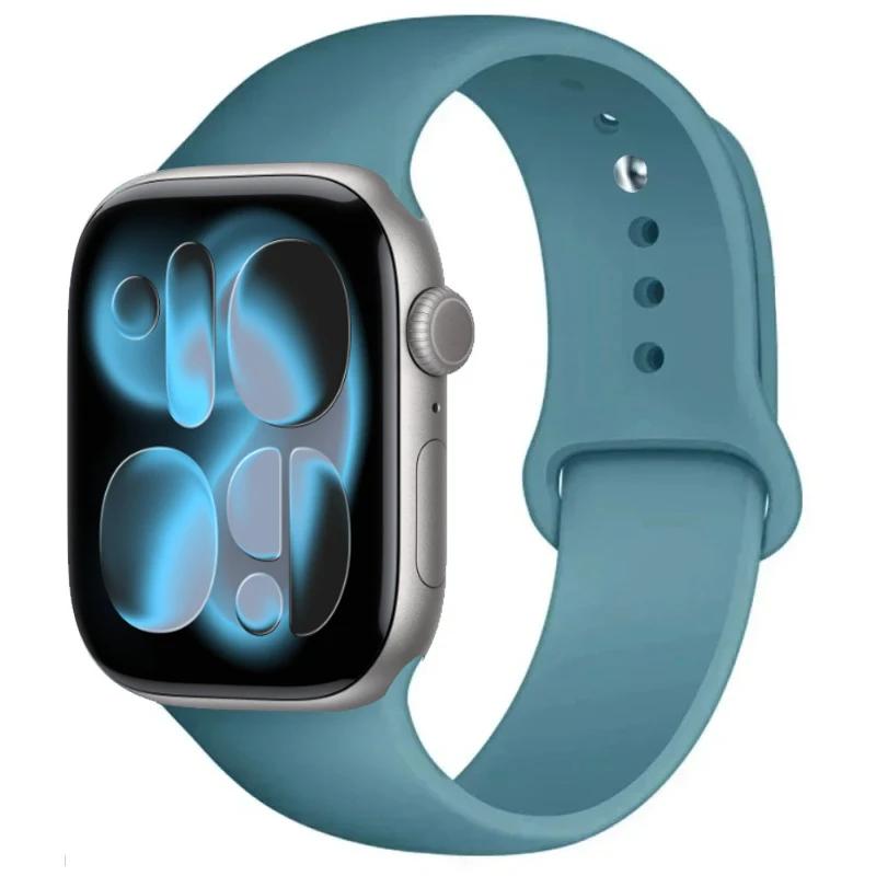 For Watch Bands 46mm 42mm 45mm 44mm 40mm Silicone Sport Bracelet Iwatch Series 11 10 - 8 7 6 5 4 SE 9 Ultra 3/2 49mm Strap