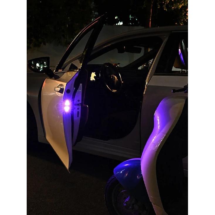 1/2PCS Car LED Door Lights Welcome Light Magnetic Control USB Charging Auto Open Door Safe Anti-collision Emergency Signal Lamp Neon Lights 4