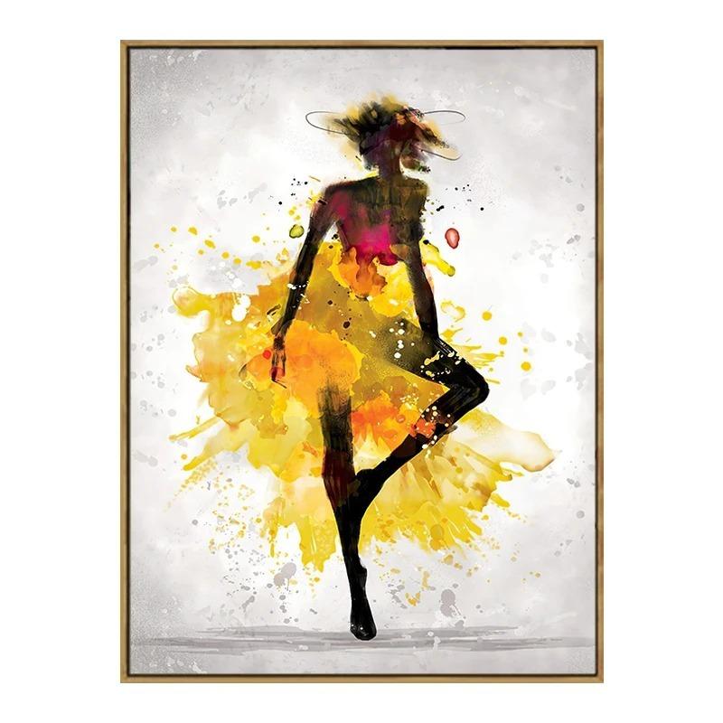 Nordic Black Woman Dancing Poster Abstract Watercolor Canvas Wall Art Decorative Paintings Prints Picture Living Room Home Decor