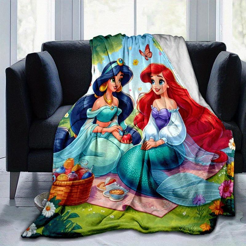 1pc Princess Printing Blanket - Soft, All-Season Throw for Living Room, Bedroom,Personalized Gift with Adorable Cartoon Design