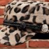 Decorative Button Newsboy Beret Hat Braided Rope Decor Leopard Print Cap Women Flat Top Hat  Party
