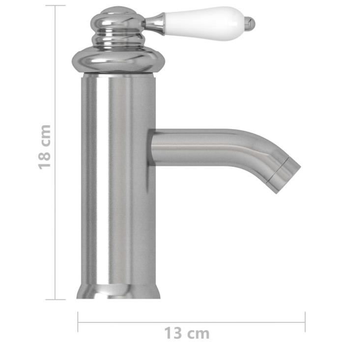 Robinet de lavabo de salle de bain - VIDAXL - Argenté - Design classique et fonctionnalité moderne