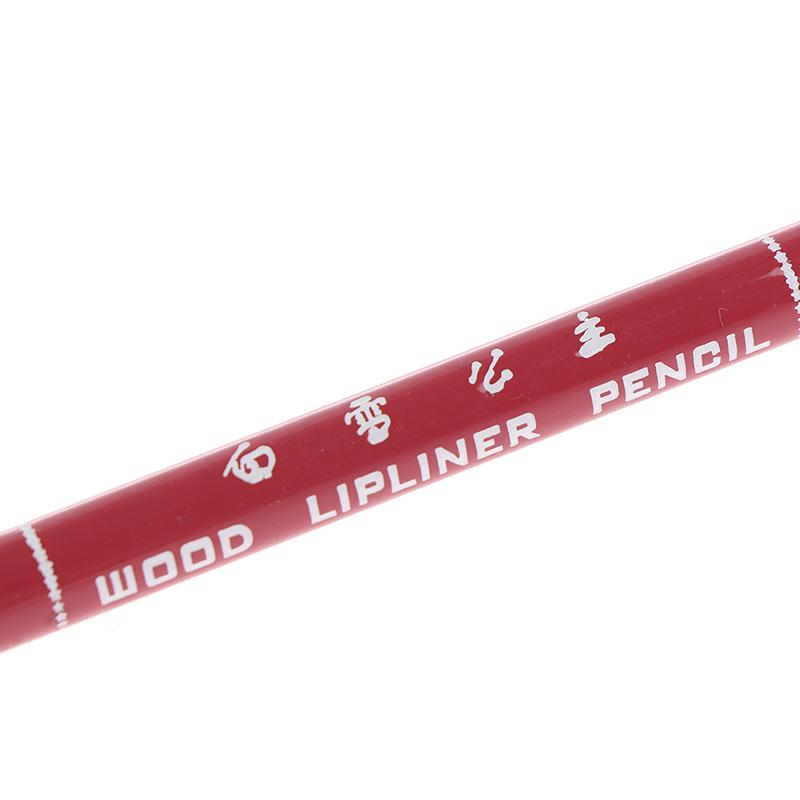 1Pcs Professional Wood Lip Liner Waterproof Lady Long Lasting Lip Liner Pencil