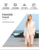 Plus Size European & American Beach Cover-Up Robe - Sexy Loose Shirt Style Long Dress for Women