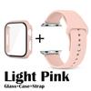 Glass+Case+Strap for Apple Watch Band 42mm 44mm 41mm 40mm 38mm 45mm 49mm Screen Protectors for Apple IWatch Series 8 7 6 SE 5 4