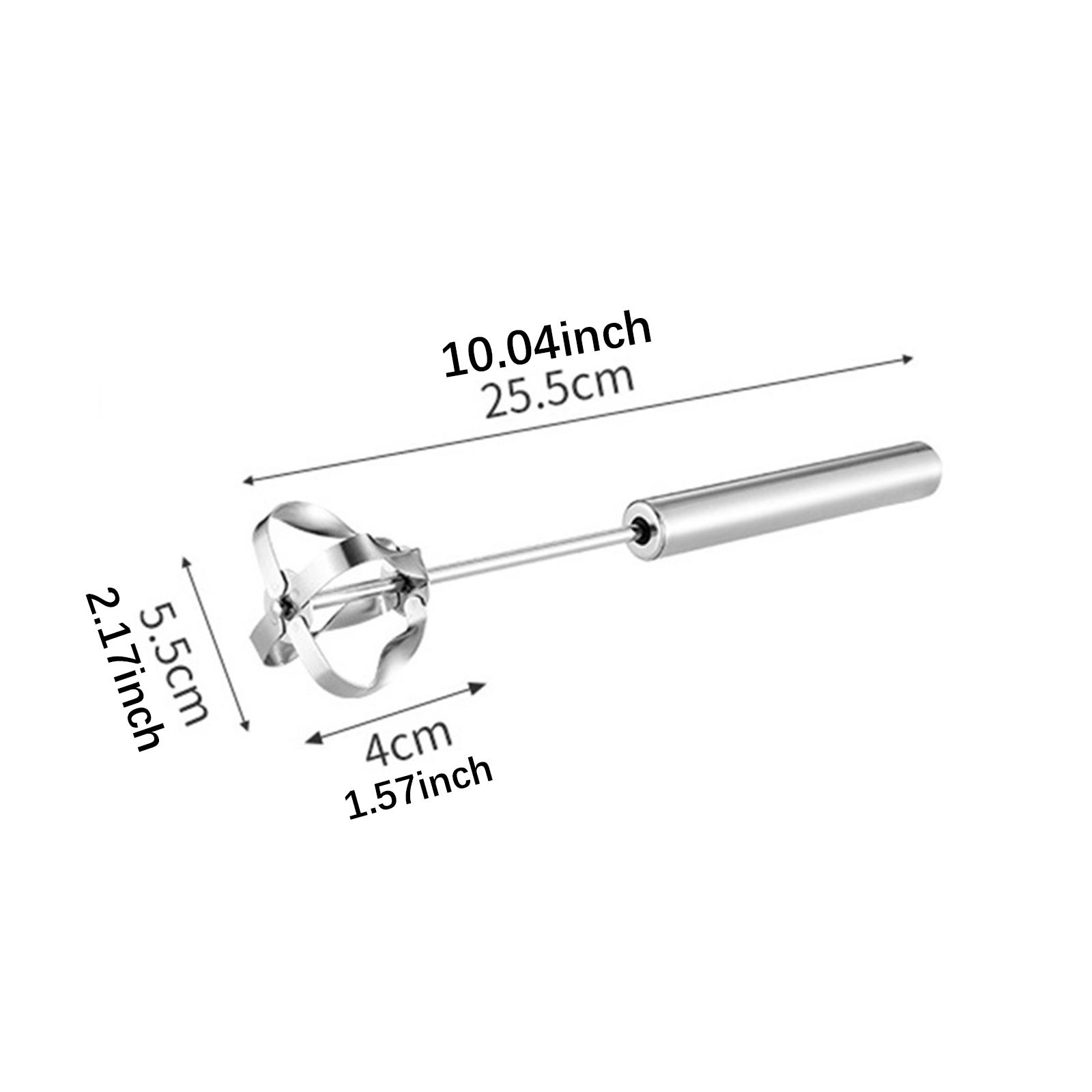 

10-дюймовый полуавтоматический венчик из нержавеющей стали, ручной пуш-вспениватель молока, мешалка для муки, кухонный инструмент для смешивания для взбивания кофе, приготовления пищи