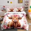 Floral Bull 3-Piece Set Decor Multiple Sizes Kid'S And Adults' Bedroom Exquisite 3Pc Bedding Set, Gift