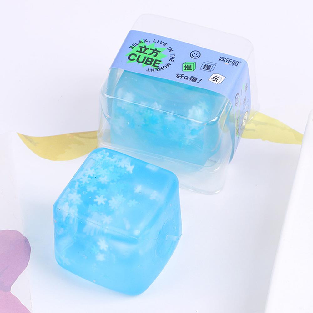 Ice Cube Squeeze Toy Creative Mini Anxiety Relief Toy Versatile Soft Squeeze Stretch Toy for Adults Stress Relief
