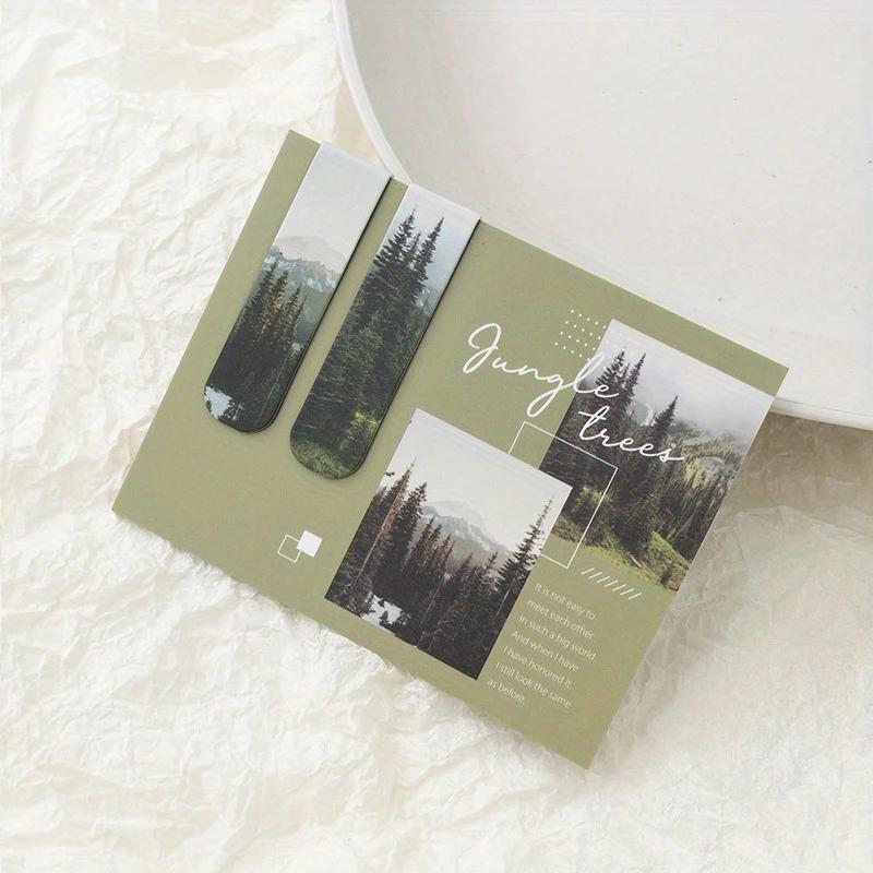2pcs Landscape Themed Magnetic Bookmarks Magnet Page Markers Magnetic Page Clip Fun Book Marks For Reading Gift