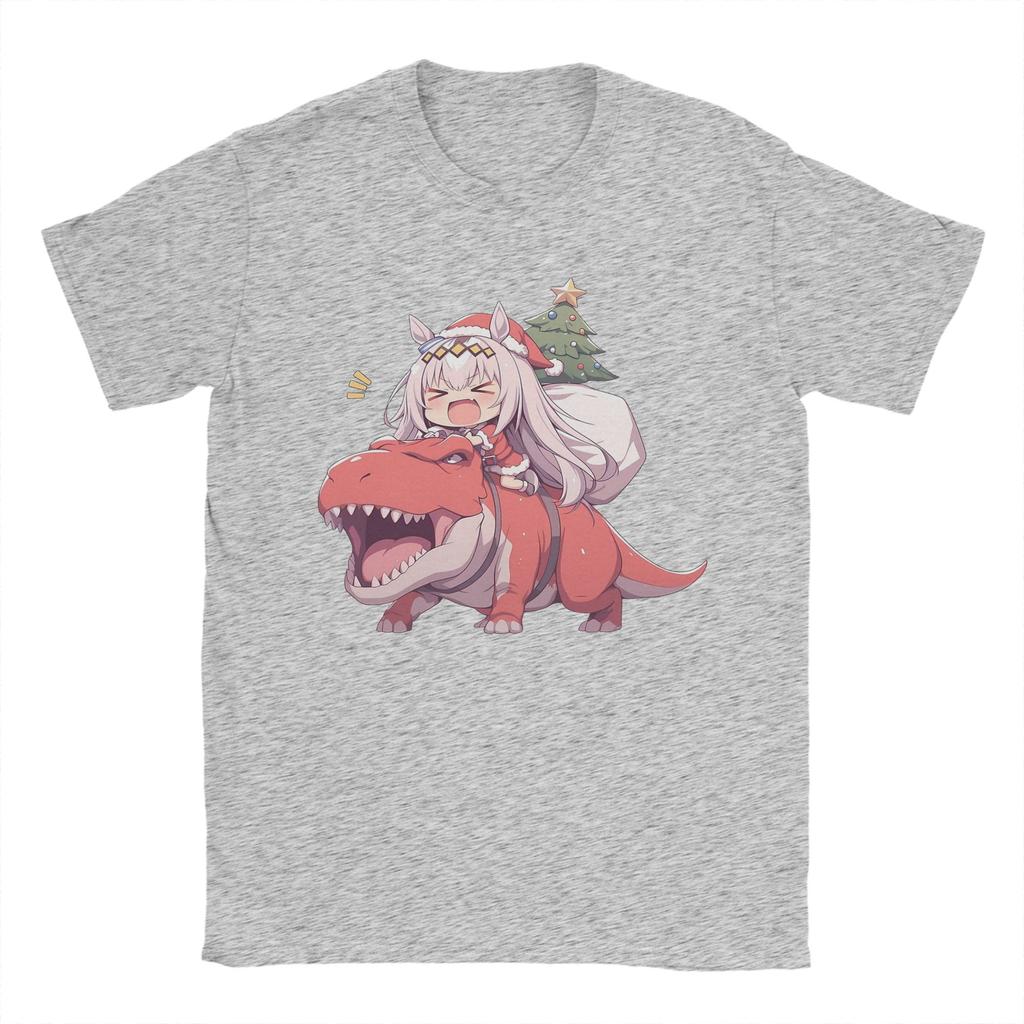 Oguri Cap Weihnachten Herren T-Shirts Uma Musume Pretty Derby Anime T-Shirts Kurzarm Rundhals T-Shirt 100% Baumwolle Kleidung