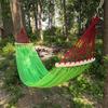 Hammock Outdoor Ice Silk Mesh Swing with Bent Rod Anti-Rollover Camping Travel Supplies