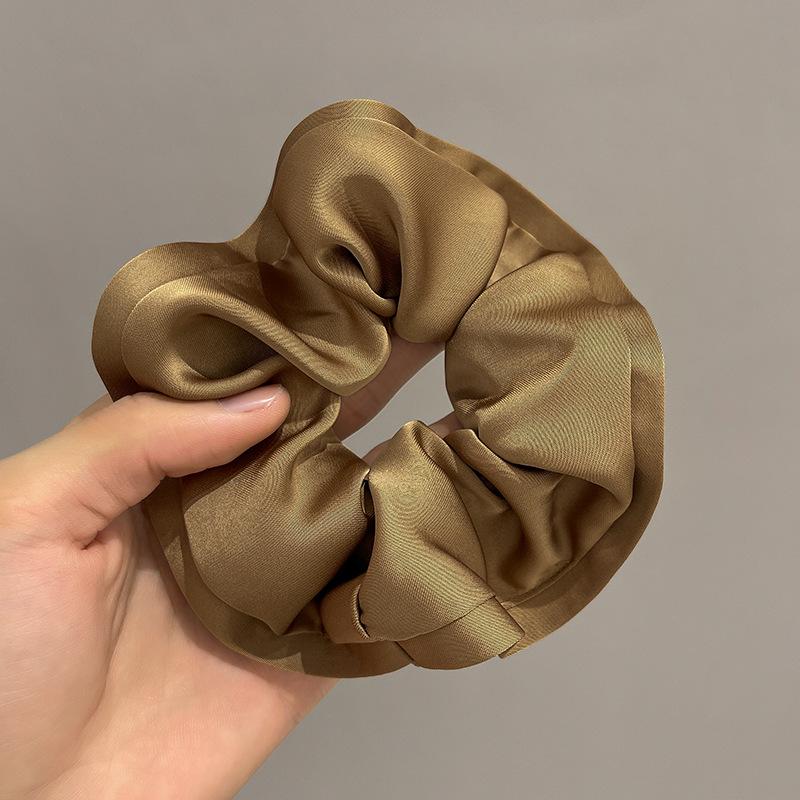 Heavy Industry Premium Satin Large Intestine Hair Band French Silk Skin-Friendly Headband Light Luxury Simulation Silk Hair Accessories Rubber Band коричневый