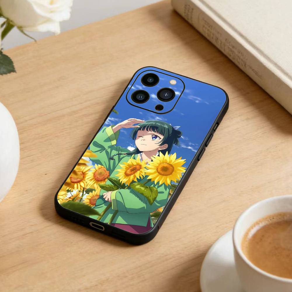 Custodia per Telefono Anime Apothecary Diaries Maomao Per iPhone 17 16 15 14 13 12 Max Plus Cover Nera in Silicone